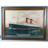 A H HIDER impressive large coloured print - entitled 'The Allan Line New Steamers, Alsatian and