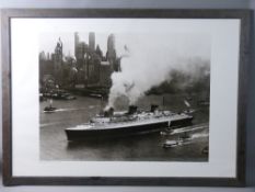 ANONYMOUS impressive black and white photograph - of the C G Transatlantique 'The Normandie' with