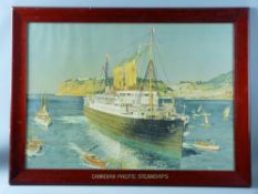 ANONYMOUS coloured print - of the Canadian Pacific 'Duchess of Richmond' with attendant boats and