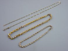 TWO NINE CARAT GOLD TWIST BRACELETS & ONE NECKLACE, 8.5 grms