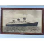 ANONYMOUS a sepia print - of the C G Transatlantique 'SS Normandie', Nascon Service stamp lower