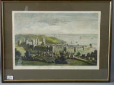 J BOYDELL lithograph 1750 - 'Another Prospect of Caernarfon Taken on the East Side', 31 x 45 cms