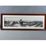 A FINE LARGE BLACK & WHITE PHOTOGRAPHIC PRINT - of the Cunard Line Lusitania's maiden voyage arrival