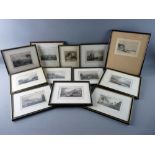 A PARCEL OF TWELVE COLOURED ANTIQUE ENGRAVINGS, various small sizes, all North Wales scenes