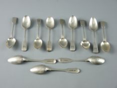 A PARCEL OF SILVER FIDDLE PATTERNED TEASPOONS - five London 1868, 3.7 troy ozs, the remaining
