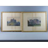 J SIDEBOTTOM two Victorian watercolours - depicting the ruins of Peel Castle and Furness Abbey,
