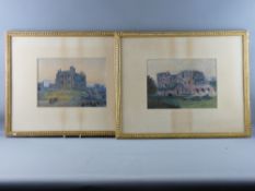 J SIDEBOTTOM two Victorian watercolours - depicting the ruins of Peel Castle and Furness Abbey,