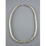 A SILVER SNAKE NECKLACE, 55 grms