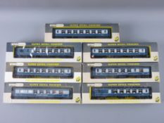 MODEL RAILWAY - Wrenn Pullman Cars (seven), W6003 car/brake 2nd class blue (two), W6004 Pullman