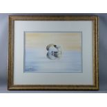 COLIN WOOLF watercolour - fine depiction of a resting swan reflected in a still pond, signed, 34.5 x