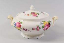 A NANTGARW PORCELAIN SUCRIER & COVER of non-moulded circular footed form with twin loop handles