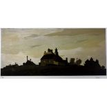 SIR KYFFIN WILLIAMS RA coloured limited edition (6/100) print - hilltop villages, Anglesey, signed