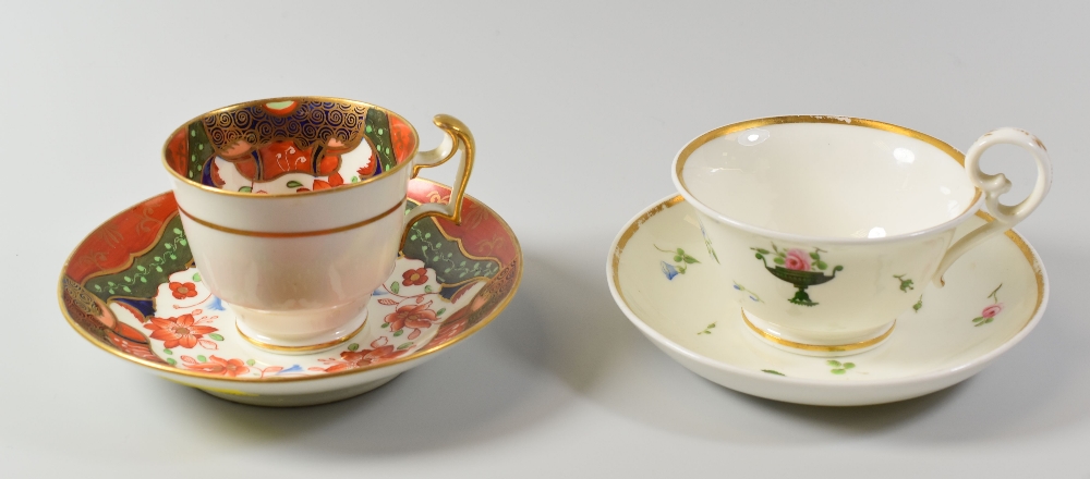 A SWANSEA PORCELAIN JAPAN PATTERN CUP & SAUCER, circa 1815, red stencilled SWANSEA mark to base of - Image 2 of 3