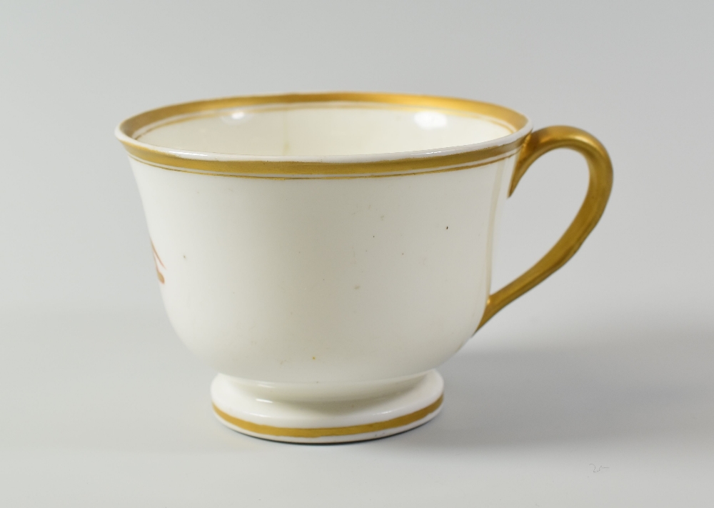 A NANTGARW PORCELAIN CRESTED BREAKFAST CUP, circa 1818-20 with an emblem of speared otter in gold - Image 2 of 2