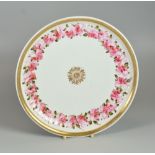 A CIRCULAR SWANSEA PORCELAIN STAND fluted with a wide gilt edge, painted with a continuous circle of