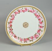 A CIRCULAR SWANSEA PORCELAIN STAND fluted with a wide gilt edge, painted with a continuous circle of