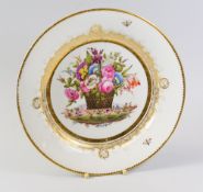 A SWANSEA PORCELAIN PLATE FROM THE BURDETT-COUTTS SERVICE, of circular form with dentil gilt rim,