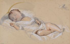 PENRY WILLIAMS preliminary study of a baby sleeping (with further study of the child's foot in the