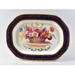 A SWANSEA PORCELAIN PLATTER FROM THE LYSAGHT SERVICE of canted rectangular form, the decoration