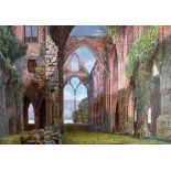 THOMAS PRYTHERCH watercolour - interesting architectural study of the ruins of Tintern Abbey,