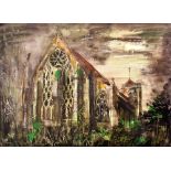 JOHN PIPER off-set lithograph reproduction - study of `Dorchester Abbey`,