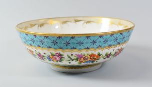 A NANTGARW PORCELAIN TEA BOWL of circular footed form, the exterior finely decorated with a