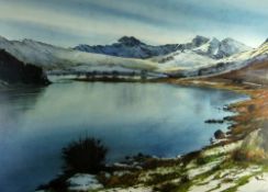 ROB PIERCY coloured limited edition (184/500) print - Snowdon and Llyn Mymbyr, signed, 41 x 55cms