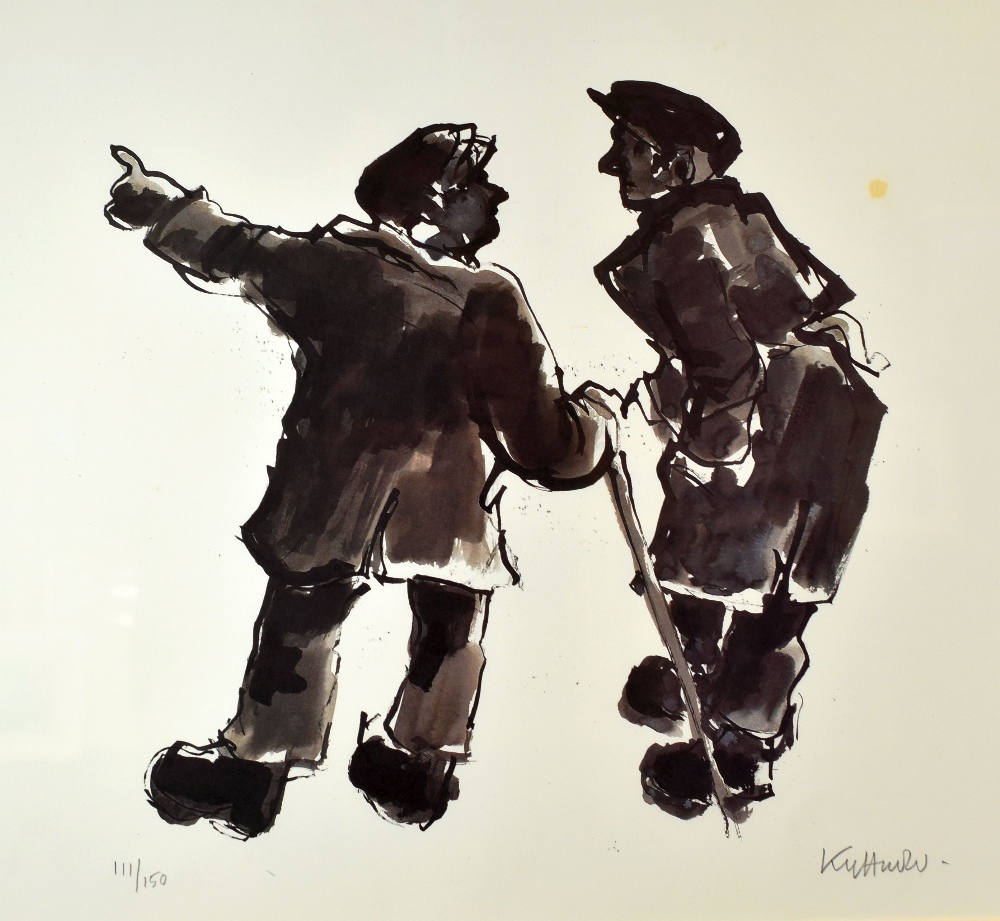 SIR KYFFIN WILLIAMS RA limited edition (111/150) print - two standing farmers in conversation,