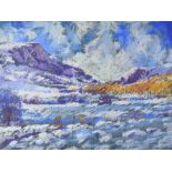 DAVID GROSVENOR pastel - Snowdonia landscape Drws-y-Coed, signed, 35 x 46cms