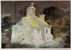 JOHN KNAPP FISHER giclee (45/375) print - white washed cottage, entitled 'Back of Watch Cottage', 36