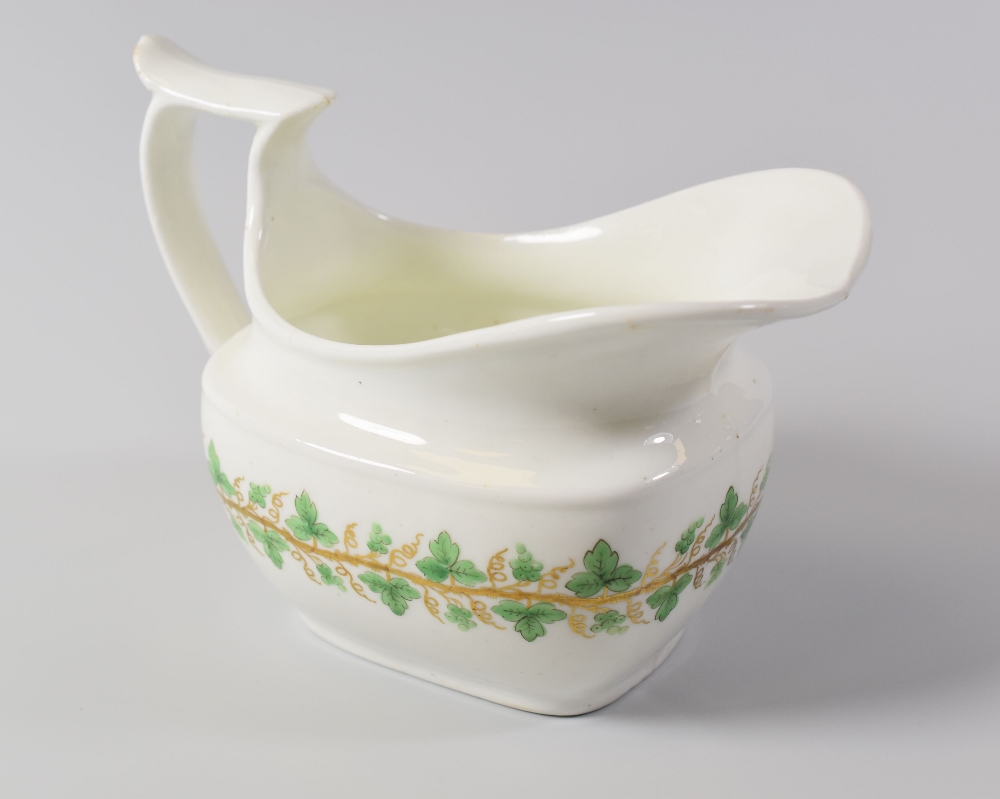 A SWANSEA PORCELAIN CREAM JUG having a wide elongated spout with spurred and shouldered loop handle, - Image 2 of 2