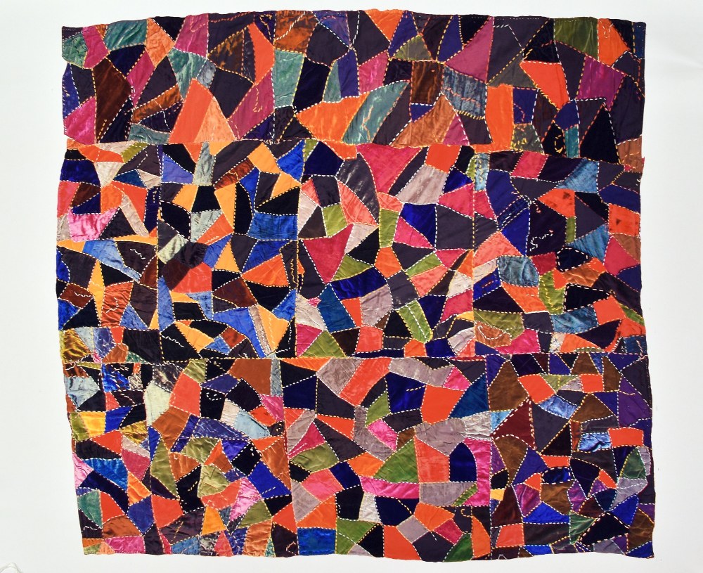 JOHN UZZELL EDWARDS coloured print - patterned semi-abstract work from the artist's 'Welsh Quilt'