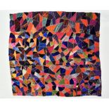 JOHN UZZELL EDWARDS coloured print - patterned semi-abstract work from the artist's 'Welsh Quilt'