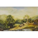 I DODD oil on board - landscape entitled verso 'Above Aberglaslyn, Beddgelert', artist's details