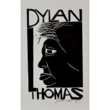 PAUL PETER PIECH limited edition (6/10) monochrome print - portrait of the Bard Dylan Thomas with