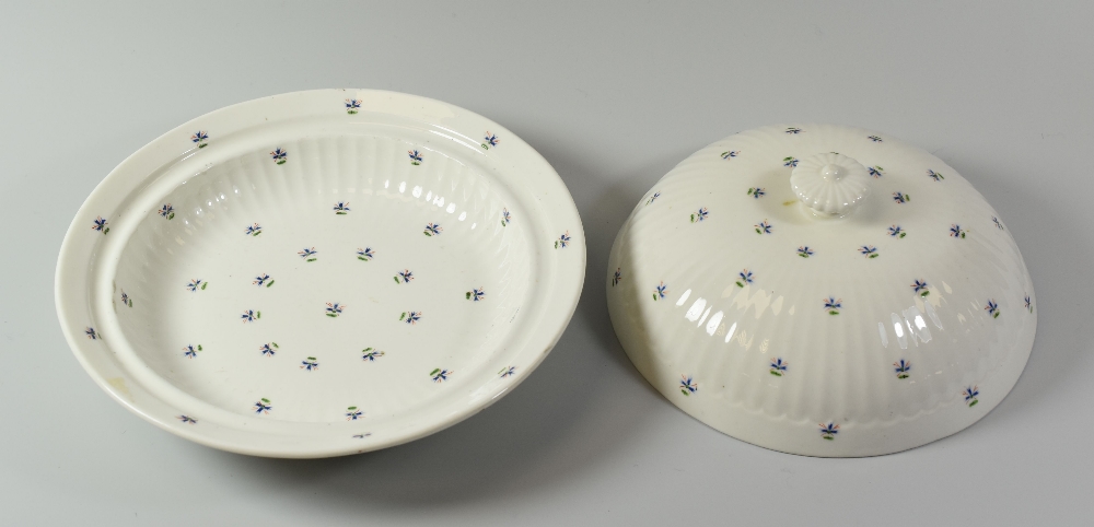 A SWANSEA PORCELAIN MUFFIN DISH with circular flared base, the cover with convex Paris Flute - Image 2 of 2