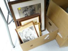 Box of various prints and signed Alan Jones photograph
