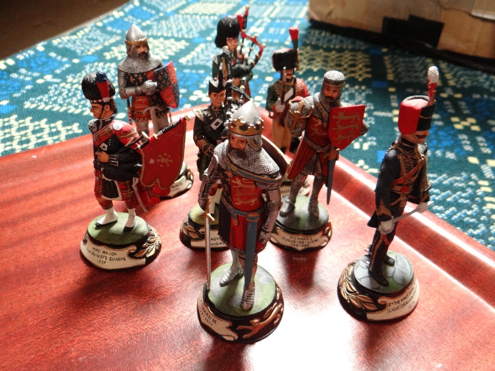 A collection of eight painted lead soldier figures