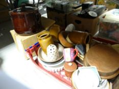 A quantity of stoneware provision jars and kitchen pottery etc