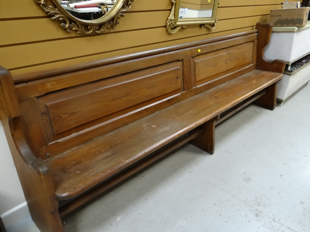 A pitch pine chapel pew