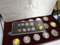 A 1981 Royal marriage commemorative coin collection (one missing) and a set of Maltese coins