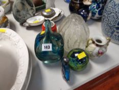 Two items of Mdina art glass etc