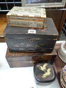 Four sundry antique boxes