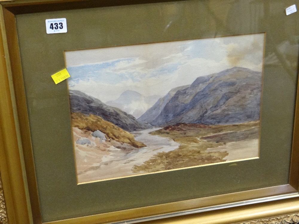 Framed watercolour - mountain scene