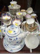 A tray of mixed tea ware including Paragon