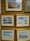 A set of five limited edition prints of famous Welsh scenes, signed Pooley