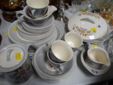 A quantity of Norwegian floral painted dinnerware