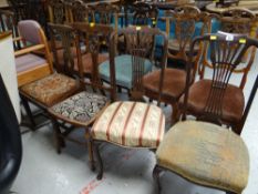 Four sundry splat back chairs