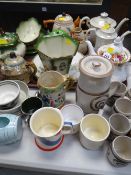 A Royal Albert Old Country Roses teapot and a quantity of mixed pottery and china