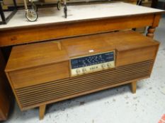 A retro record player cabinet